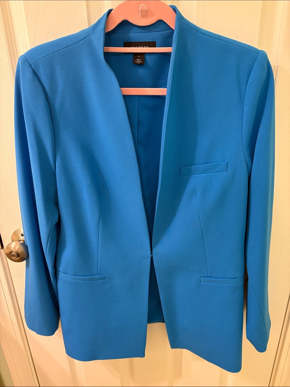 Halogen Open-Front Women's Teal Blue Blazer Jacket